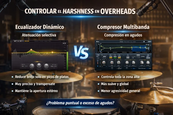 controlar el harshness en overheads con ecualizador dinamico vs compresor multibanda