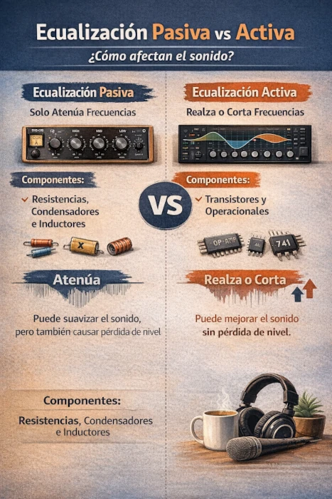 ecualizacion pasiva versus activa, tabla comparativa