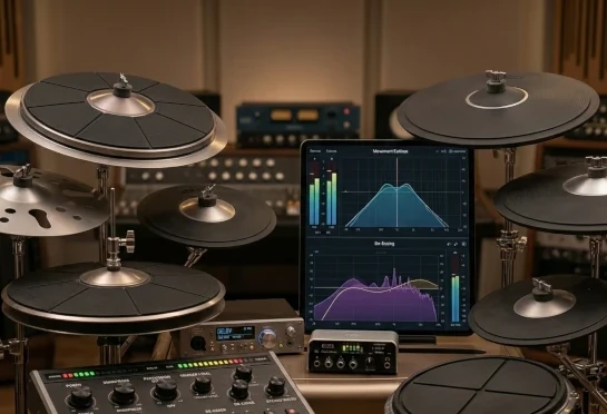 Platos electrónicos en un estudio