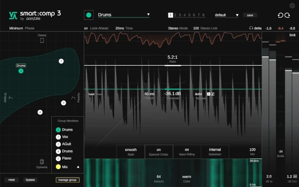 Sonible smart:comp 3 plugin compresor VST con IA