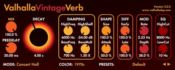 Valhalla VintageVerb, plugin VST de reverb